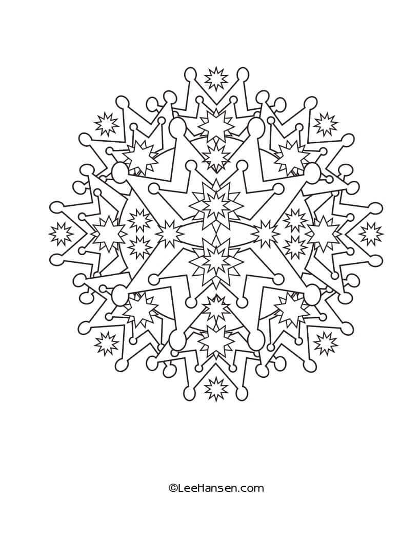 Crown Snowflake | snowflake coloring pages images | snowflake template