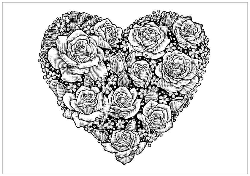 heart coloring pages printable | coloring pages of hearts and flowers | love coloring pages for adults
