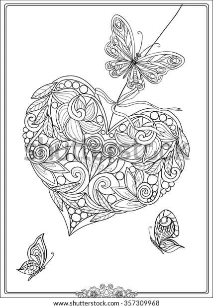 free heart coloring pages for adults | heart coloring pages for adults | heart anatomy coloring pages for adults