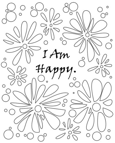 I Am Happy | AmandaIRL | coloring pages for kids pdf