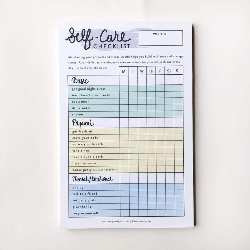 Self-Care Checklist Tracker | self care checklist template | self care checklist printable