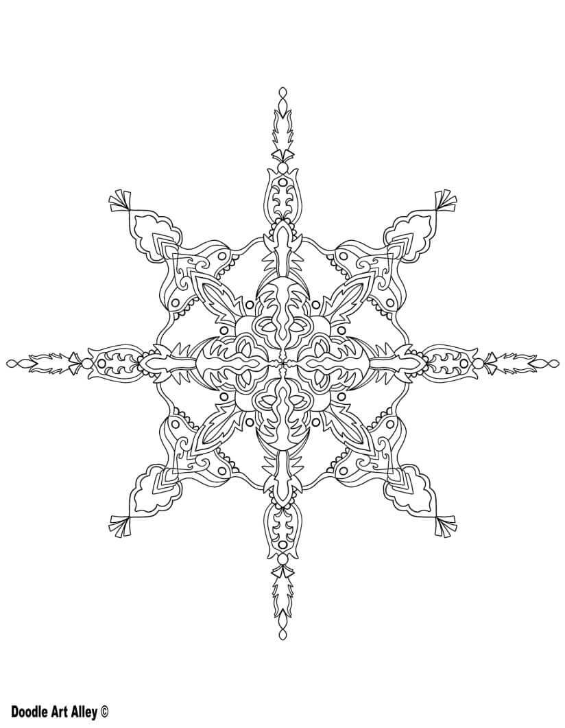 Snowflake Mandala 11th | snowflakes coloring pages | snowflake mandala coloring pages