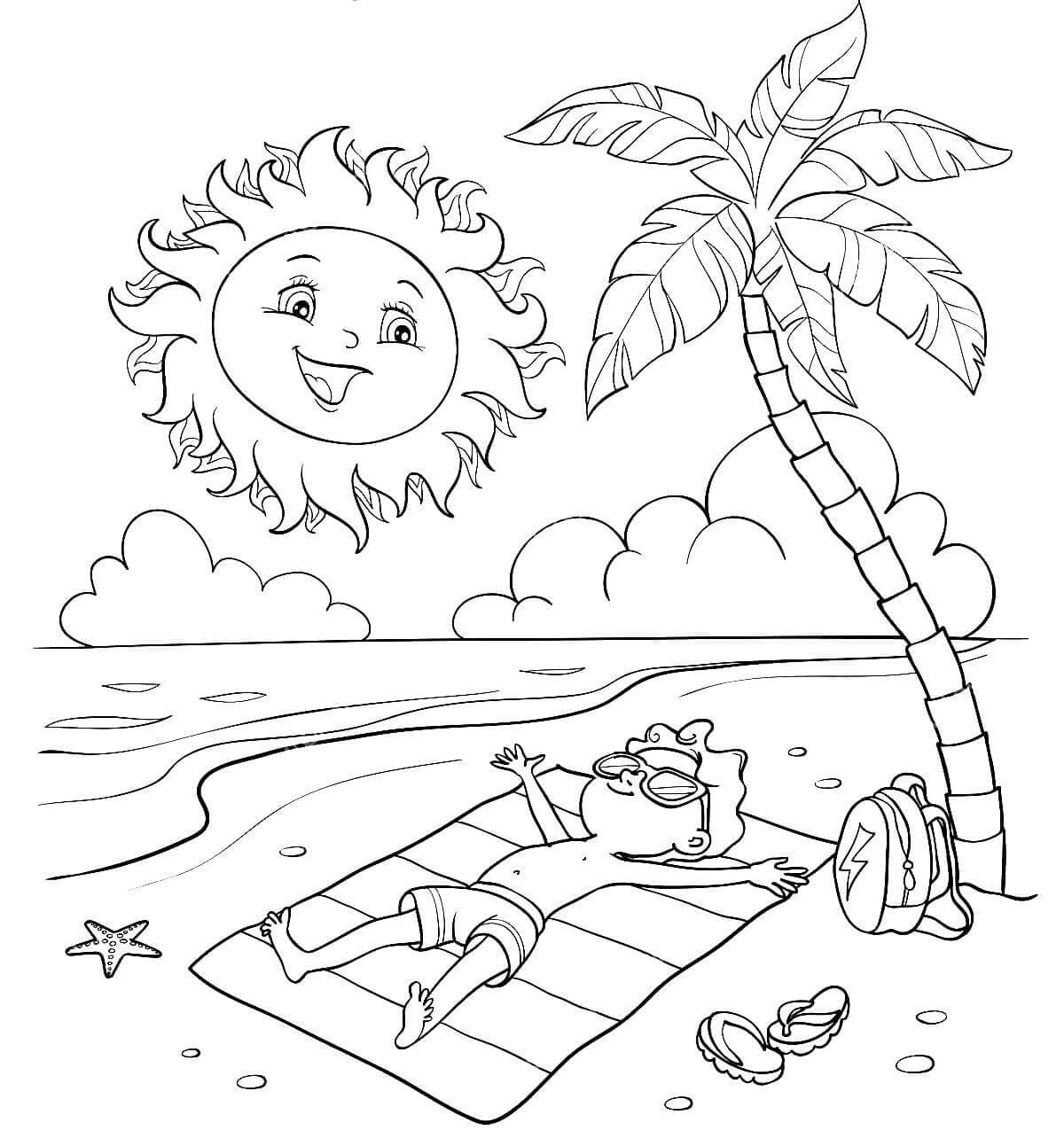 hello summer coloring pages | easy summer coloring pages | free summer coloring pages
