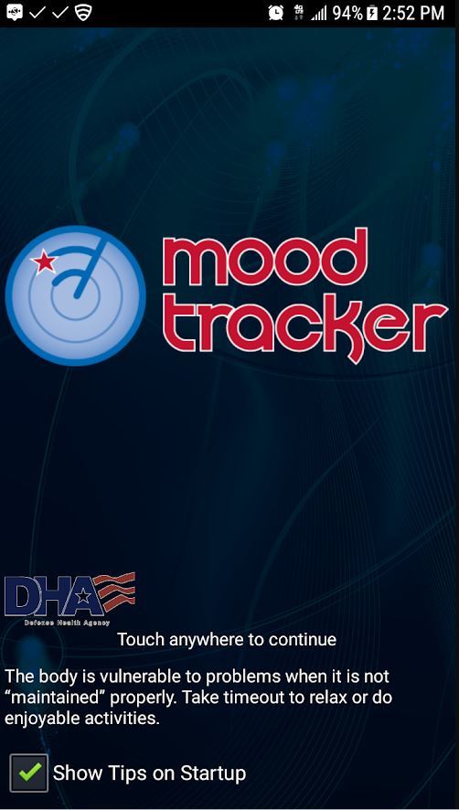 T2 Mood Tracker app comes with six categories of moods: depression, anxiety, overall well-being, TBI, stress, and PTSD