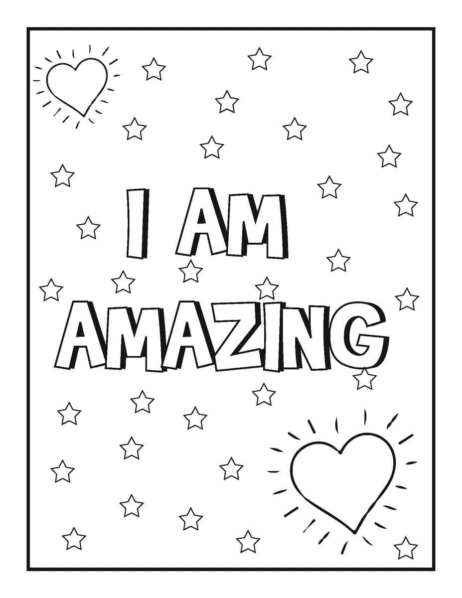 free printable positive affirmation coloring pages | free positive affirmation coloring pages pdf | uplifting coloring pages