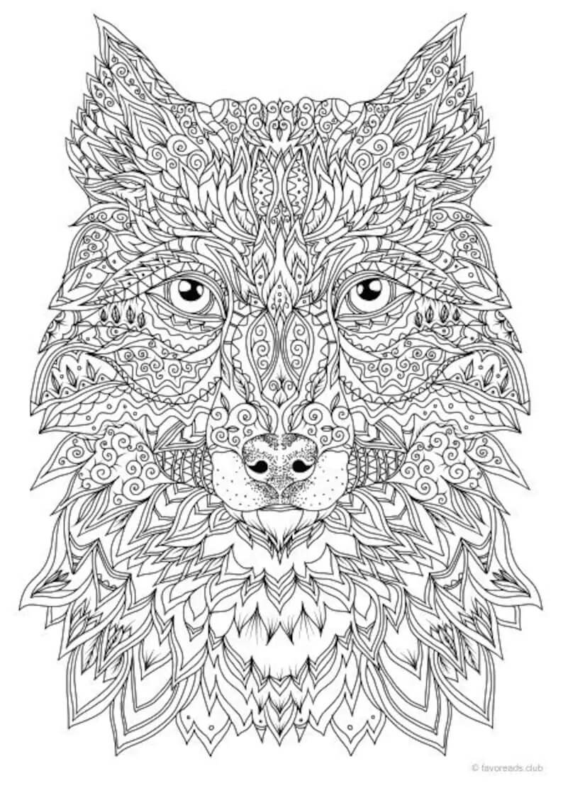 wolf coloring pages | wolf mandala coloring page | wolf howling at the moon coloring page