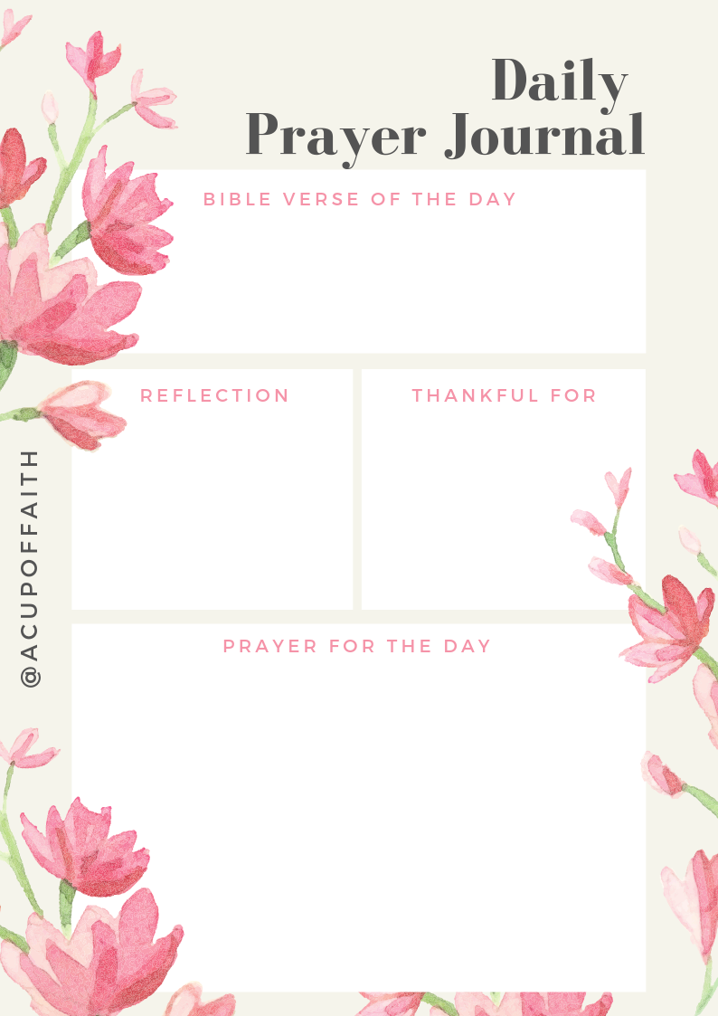 cup of faith | how to make a prayer booklet | prayer journal page